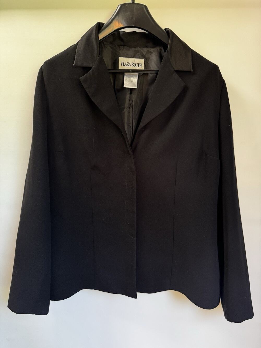 Plaza South Women’s Black Blazer Size 12 Single Button Classic Career Jacket